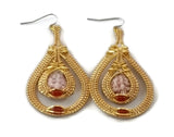 14kt gold fill double drop earrings with carnelian