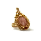 14kt gold fill mini shell drop ring with carnelian