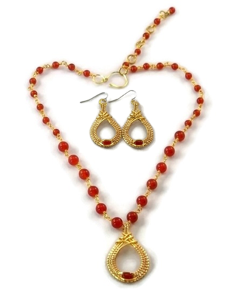 Mini Cutout Drop Earring & Necklace Set - 14kt Gold Fill