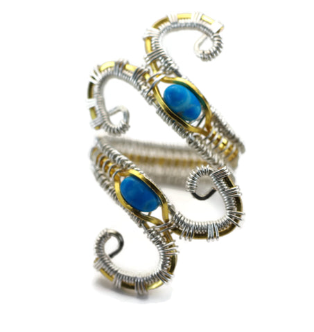 Scroll Ring with Turquoise Howlite