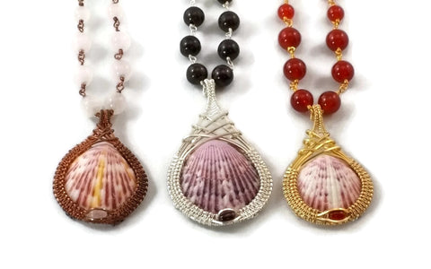 shell drop necklace group