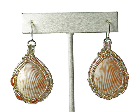 Spotted Heart Cockle Earrings