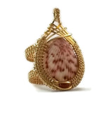 14kt gold fill shell drop double band ring with carnelian