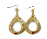 14kt gold fill cutout drop earrings with carnelian