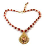 14kt gold fill double drop necklace with carnelian