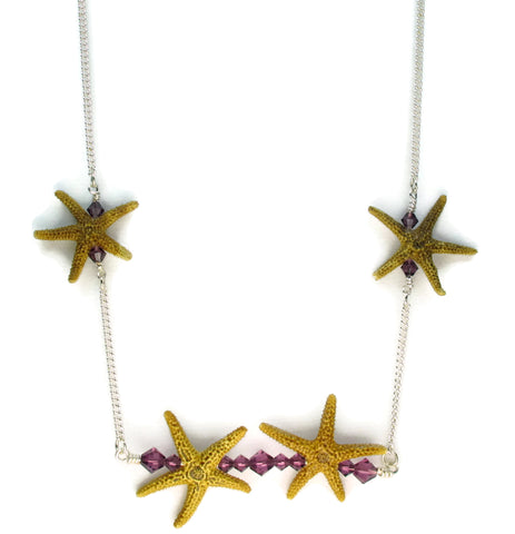 Double Starfish Bar Necklace