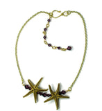 Double Starfish Bar Choker Necklace