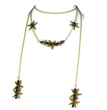 Double Starfish Bar Lariat Necklace