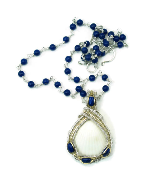 Lapis Gemstone Chain with Small Lapis Pendant Gift Set