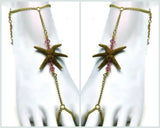 Gold Single Starfish Bar Barefoot Sandal Pair