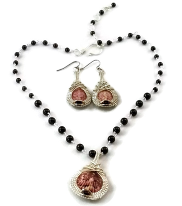 Mini Shell Drop Earring & Necklace Set - Argentium Sterling Silver