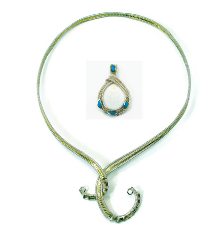 Neckwire with Small Turquoise Pendant Gift Set