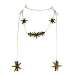 Silver Triple Starfish Bar Necklace & Single Starfish Bar Lariat Set