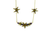 Triple Starfish Bar Necklace