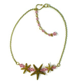 Triple Starfish Bar Choker Necklace