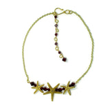 Triple Starfish Bar Choker Necklace